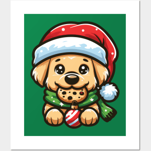 Christmas puppy cookie Posters and Art